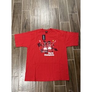 Vintage Y2K 2000 Michael Schumacher F1 World Champion Red Graphic Tee Men's XL